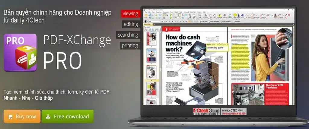 Bảng giá PDF XChange Pro - Đọc, chỉnh sửa PDF giá rẻ 2025 1 gia pdf xchange pro uu dai gia re